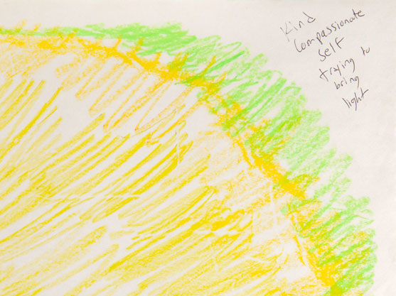 Drawing 1 close-up of yellow rays